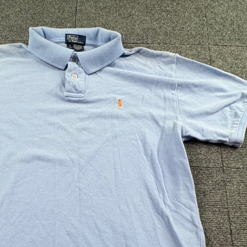 Polo Ralph Lauren Boys XL 18-20 Light Blue Cotton Pique Short Sleeve Polo Shirt
